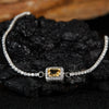 Wholesale Women's Crystal And 925 Sterling Silver Geometric Style Necklace Pendant Set With Gems And Cross Chain
