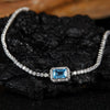 Wholesale Women's Crystal And 925 Sterling Silver Geometric Style Necklace Pendant Set With Gems And Cross Chain