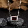 Wholesale Women's Crystal And 925 Sterling Silver Geometric Style Necklace Pendant Set With Gems And Cross Chain