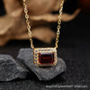 Wholesale Women's Crystal And 925 Sterling Silver Geometric Style Necklace Pendant Set With Gems And Cross Chain