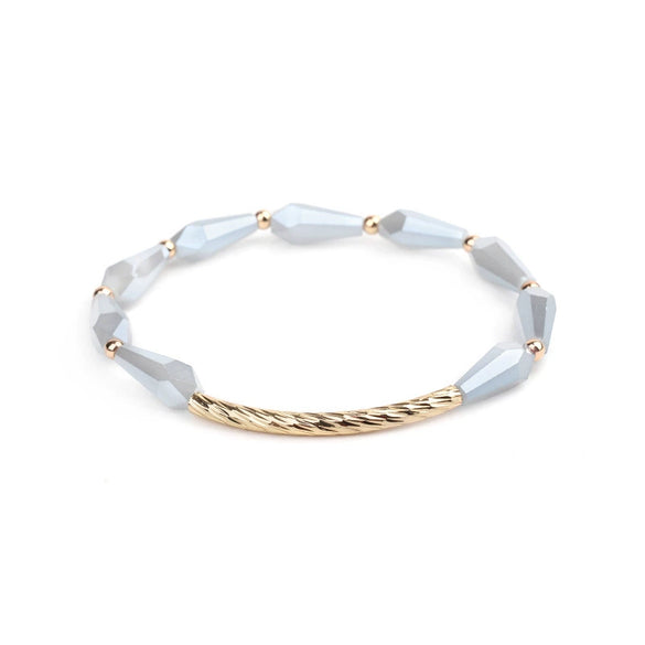 Wholesale Women's Crystal Beaded Geometric Bracelet Jewelry Made Of Golden Copper