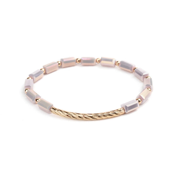 Wholesale Women's Crystal Beaded Geometric Bracelet Jewelry Made Of Golden Copper