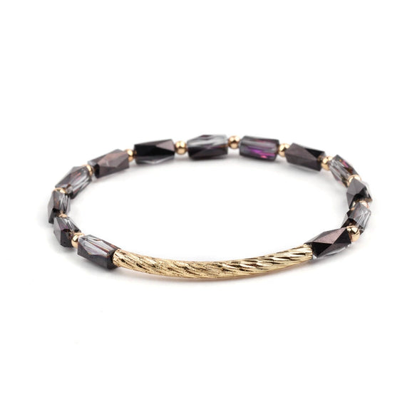 Wholesale Women's Crystal Beaded Geometric Bracelet Jewelry Made Of Golden Copper