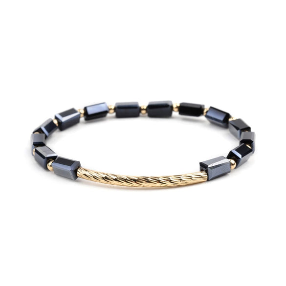 Wholesale Women's Crystal Beaded Geometric Bracelet Jewelry Made Of Golden Copper