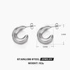 Wholesale Women's Cshaped Stainless Steel Hollow Geometric Earrings 18K Gold Plated