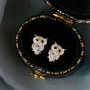 Wholesale Women's Cute Animal Owl Copper Zirconia Earrings