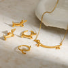Wholesale Women's Cute Animal Stainless Steel Electroplated Jewelry Set With Bear Pig And Other Little Animal Patterns Including Necklace Ring Earrings And Bracelets