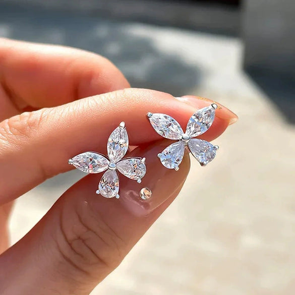 Wholesale Women's Cute Animal Zodiac Copper Mini Horse Eye Water Drop And Small Butterfly Zircon Earrings