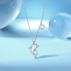 Wholesale Women's Cute Animal Zodiac Micro Inlaid 925 Sterling Silver Cross Chain Dolphin Love Necklace