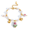 Wholesale Women's Cute Geometric And Floral Patterned Stainless Steel Electroplated Bracelet Jewelry