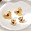 Wholesale Women's Cute Geometric Heart Star Stainless Steel Electroplated Earrings