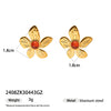 Wholesale Women's Cute Geometric Heart Star Stainless Steel Electroplated Earrings