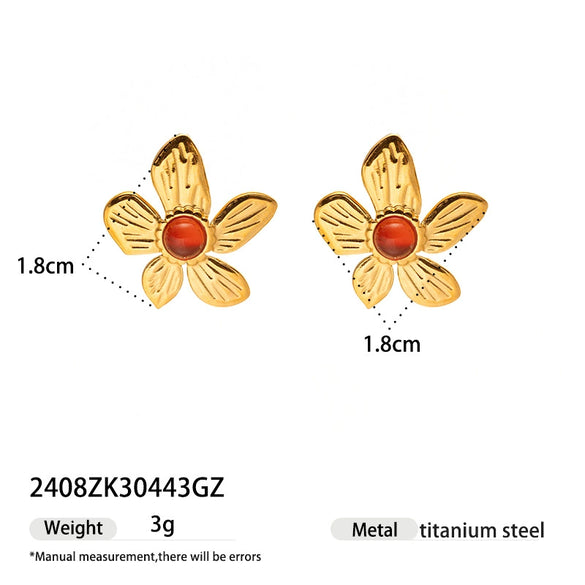 Wholesale Women's Cute Geometric Heart Star Stainless Steel Electroplated Earrings