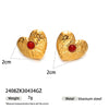 Wholesale Women's Cute Geometric Heart Star Stainless Steel Electroplated Earrings