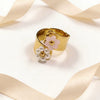 Wholesale Women's Cute Geometric Pattern Stainless Steel Rings With Vacuum Real Gold Plating In Pvd Furnace