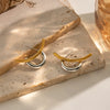 Wholesale Women's Cute Geometric Stainless Steel Earrings With Pvd Furnace Vacuum Real Gold Plating
