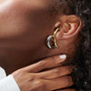 Wholesale Women's Cute Geometric Stainless Steel Earrings With Pvd Furnace Vacuum Real Gold Plating