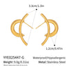 Wholesale Women's Cute Geometric Stainless Steel Earrings With Pvd Furnace Vacuum Real Gold Plating
