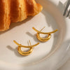 Wholesale Women's Cute Geometric Stainless Steel Earrings With Pvd Furnace Vacuum Real Gold Plating