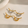 Wholesale Women's Cute Geometric Stainless Steel Earrings With Pvd Furnace Vacuum Real Gold Plating
