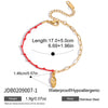 Wholesale Women's Cute Geometric Stainless Steel Electroplated Rhinestone Red Rope Bracelet Jewelry