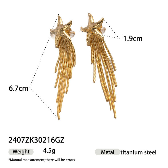 Wholesale Women's Cute Geometric Star Heart Shape Stainless Steel Electroplated Earrings