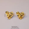 Wholesale Women's Cute Heart Shape Stainless Steel Earrings Electroplated For Autumn And Winter