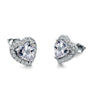 Wholesale Women's Cute Heart Shaped Copper Ear Studs With Inlaid Zircon
