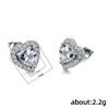 Wholesale Women's Cute Heart Shaped Copper Ear Studs With Inlaid Zircon
