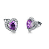 Wholesale Women's Cute Heart Shaped Copper Ear Studs With Inlaid Zircon