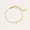 Wholesale Women's Daisy Pearl Stainless Steel 18K Electroplated Geometric Fashion Jewelry Bracelet