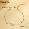 Wholesale Women's Daisy Pearl Stainless Steel 18K Electroplated Geometric Fashion Jewelry Bracelet