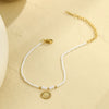 Wholesale Women's Daisy Pearl Stainless Steel 18K Electroplated Geometric Fashion Jewelry Bracelet