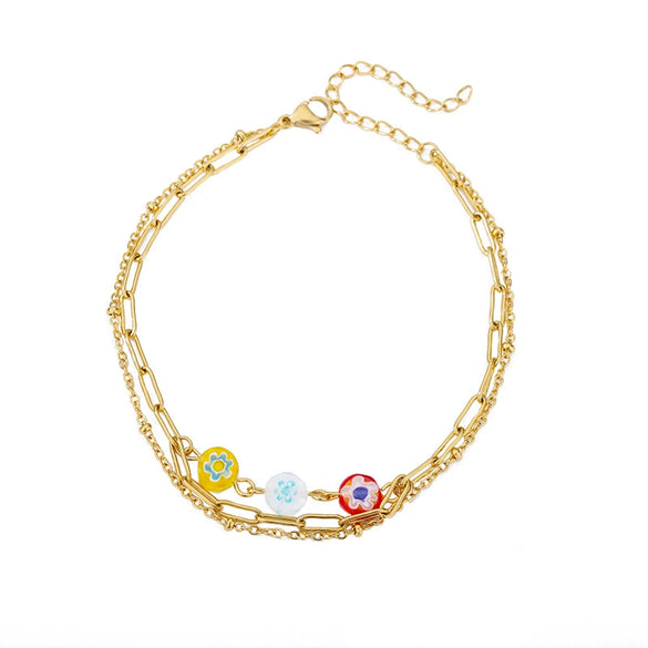 Wholesale Women's Devil's Eye Anklet Copper Foot Accessories