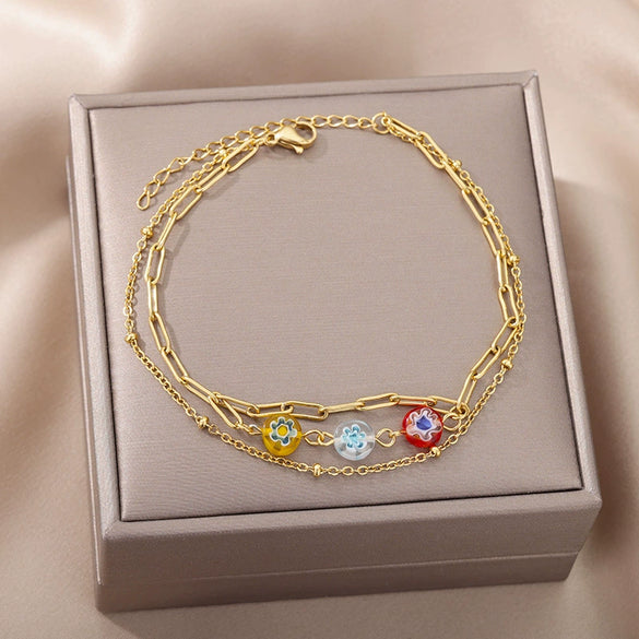 Wholesale Women's Devil's Eye Anklet Copper Foot Accessories