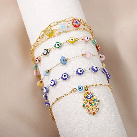 Wholesale Women's Devil's Eye Anklet Copper Foot Accessories