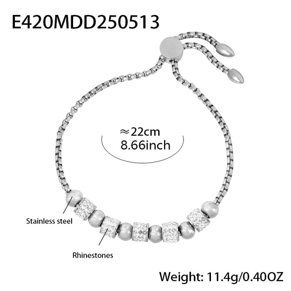 Wholesale Women's Devil's Eye Titanium Steel Bracelet With Geometric Design And Inlaid Zircon Electroplating