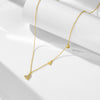 Wholesale Women's Diamond Heartshaped 925 Silver Cross Chain Necklace