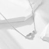 Wholesale Women's Diamond Inlaid 925 Silver Heartshaped Cross Chain Necklace