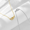 Wholesale Women's Diamond Inlaid 925 Silver Heartshaped Cross Chain Necklace