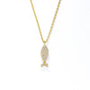Wholesale Women's Diamondencrusted Animal Zodiac Fish Pendant Necklace In Sterling Silver With Cross Chain