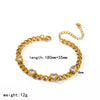Wholesale Women's Diamondencrusted Love Jewelry Set Stainless Steel Cuban Chain Electroplated Bracelet Necklace Earrings Accessories