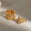 Wholesale Women's Diamondset Heartshaped Stainless Steel Ring Stackable Jewelry