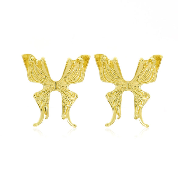 Wholesale Women's Diecast Electroplated Animal Butterfly Asymmetric Earrings