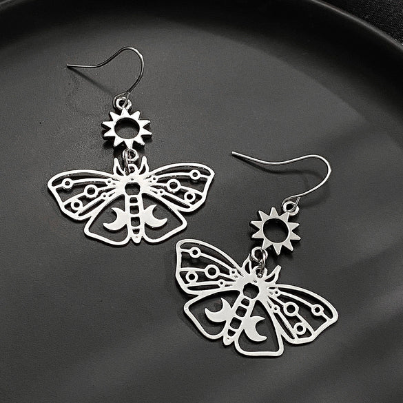 Wholesale Women's Diecast Electroplated Animal Butterfly Asymmetric Earrings