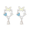 Wholesale Women's Diecast Electroplated Animal Butterfly Asymmetric Earrings