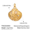 Wholesale Women's Diy Jewelry Pendant Ocean Style Seahorse Koi Conch Stainless Steel Electroplated Waterproof And Non Fading With Animal Patterns