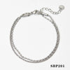 Wholesale Women's Double Chain Anklet Necklace Bracelet Suit With Cauliflower Chain And Rice Bead Chain Stainless Steel Electroplating Niche Geometric Joker Design