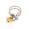 Wholesale Women's Double Layer Hollow Adjustable Opening Ring Stainless Steel Geometric Style Gold And Silver Color Matched With Electroplating