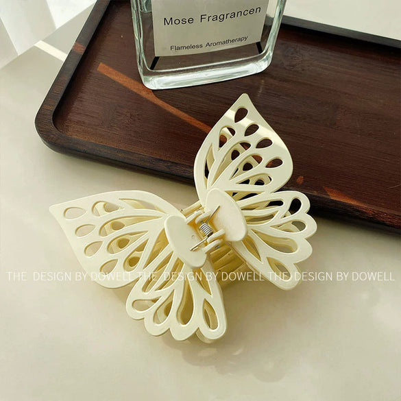Wholesale Women's Double Layer Hollow Butterfly Hairpin With Shark Clip Plastic And Resin Handmade Headdress